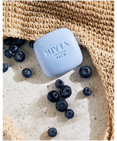 Nivea MagicBar Solid Facial Cleanser 75g - Refreshing Natural Cosmetics with Almond Oil & Blueberry for Soft Skin - Buy Online on GoSupps.com