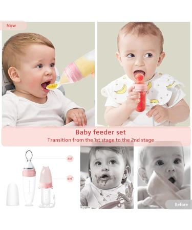 Termichy Baby Weaning Spoons Set + Silicone Pacifier and Fruit Feeder | Infant Feeding Spoon for Teething Baby | Baby Food Dispensing Spoon | 90ML+30ML | Pink - Buy Online on GoSupps.com