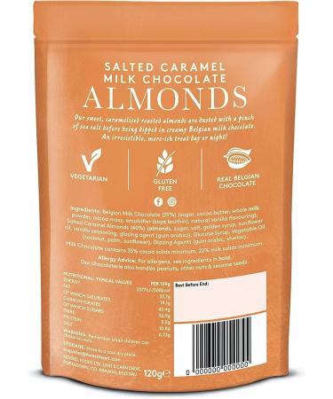 FOREST FEAST | Salted Caramel Milk Belgian Chocolate Almonds Gluten-Free Vegetarian Snack 8 x 120g - Buy Online on GoSupps.com