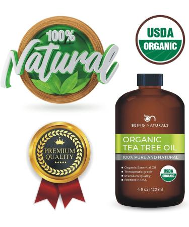 Organic Tea Tree Essential Oil 4 FL OZ - 100% Pure & Natural - Premium Quality with Glass Dropper - Buy Online on GoSupps.com