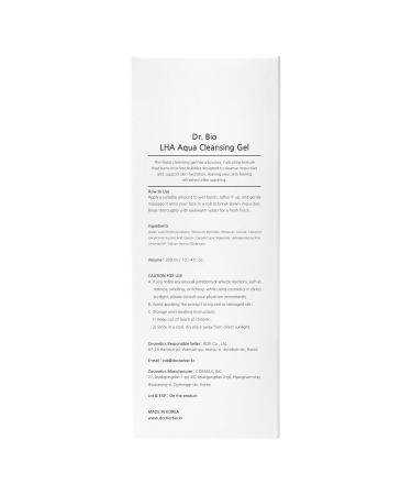 Dr. Bio LHA Aqua Cleansing Gel 300ml | Gentle Daily Exfoliating Cleanser with Probiotics | Hydrating & Soothing for Sensitive Skin | Korean Skincare - Buy Online on GoSupps.com