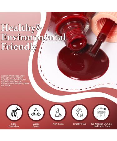 DouborQ Cherry Red Nail Polish Long-lasting Jelly Nail Art Varnish (02) Cherry Color-02 - Buy Online on GoSupps.com