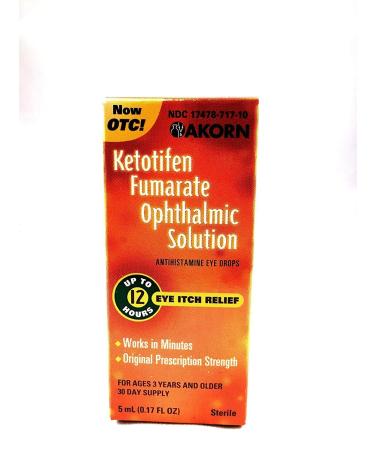 **Zaditor Generic** Ketotifen Antihistamine Eye Drops 0.025%, 5mL (Pack of 2)