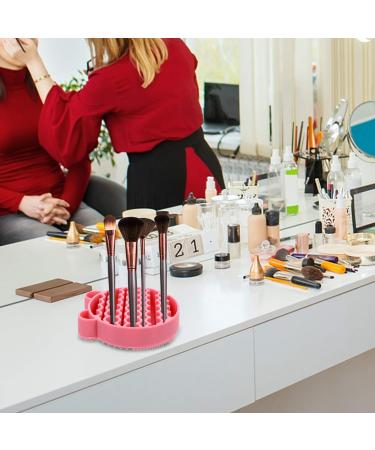 2-in-1 Silicone Makeup Brush Cleaning Pad & Holder - Red | Efficient Brush Cleaner for All Cosmetic Brushes - Buy Online on GoSupps.com