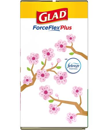 GLAD ForceFlex Plus Drawstring 13 Gallon Cherry Blossom Odor Shield Pink Trash Bags - 90 Count - Buy Online on GoSupps.com