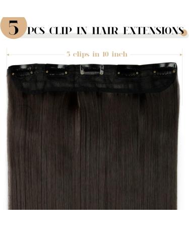 S-noilite Fashion 26 Half Full Head Clip in Hair Extensions Dark Brown - Long Straight Extension 26 Inch - Buy Online on GoSupps.com