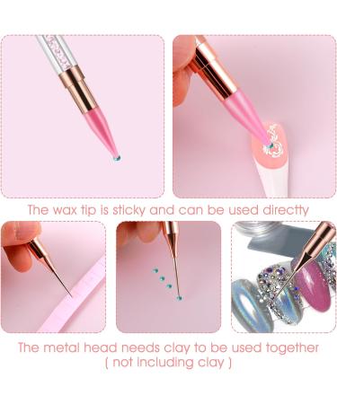 YUXIANLB 2PCS Dual End Rhinestones Dotting Pen Rhinestone Picking Pencil for Nail Art Crystals Gems Beads Rhinestones Picker Nail Art Tool DIY At Home Salon(Rose Gold) - Buy Online on GoSupps.com