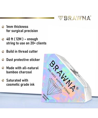 White 12M Brow Mapping String for Precise Eyebrow Measuring - PMU Kit Essential - Microblading Supplies - Pre-Inked Thread 1 Count - Buy Online on GoSupps.com