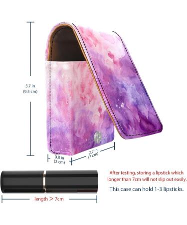 Travel Lipstick Organizer Case - Portable Makeup Bag with Mirror | Colorful Pink Watercolor | Shop Internationally - Buy Online on GoSupps.com