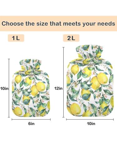 NAANLE Heat Bottle with Watercolor Flower Pattern | 1L Transparent Hot Water Bottle for Bed Hand & Foot Warmer | Pain Relief & Heat Therapy - Buy Online on GoSupps.com