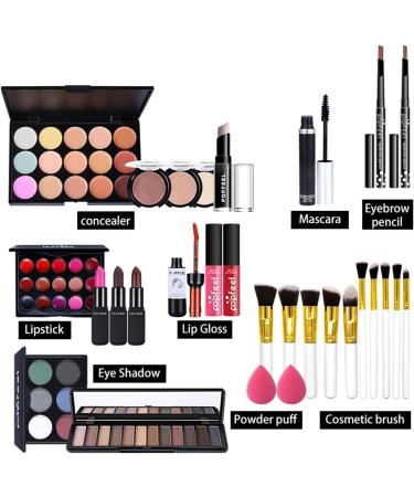 MKNZOME Professional Makeup Set - 29 pcs Cosmetic Gift Set with Travel Bag | Full Sizes Eyeshadow, Foundation, Lip Gloss | Ideal Birthday or Christmas Gift for Teens and Adults - Buy Online on GoSupps.com