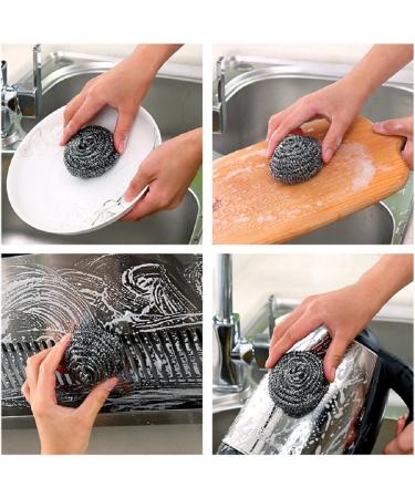 6 Pack Stainless Steel Sponges - Heavy Duty Scrubbing Pads for Kitchen, Bathroom & More - Buy Online on GoSupps.com