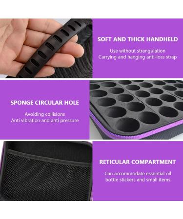 Kirgizta Waterproof Essential Oil & Nail Polish Storage Bag - 30 Slot EVA Pocket Organizer for 5ml 10ml 15ml Bottles (Purple Black) - International Shipping Available - Buy Online on GoSupps.com