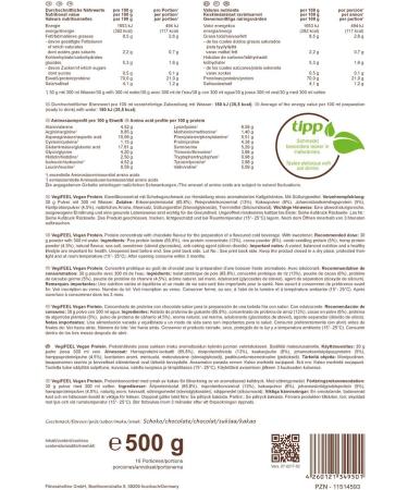Vegife Vegan Protein Powder - Chocolate Flavor - 500g Soy Pea Rice & Hemp Protein - Nutritious Vegetable Protein Blend for Optimal Health - Buy Online on GoSupps.com