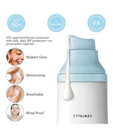 Korean Sunscreen for Face & Body SPF 50+ Madagascar Centella Mineral Sunblock with Tinted Moisturizer Hyaluronic Acid & Niacinamide Lightweight & Hydrating Korean Skin Care 50ml 1.69 Fl Oz (Pack of 1) Blue - Buy Online on GoSupps.com