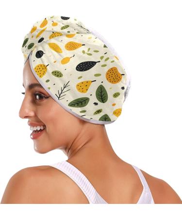Super Absorbent Pears Leaves Hair Towel 2 Pack | Quick Dry Turbans for Women & Girls | Perfect Hair Drying Solution - Buy Online on GoSupps.com