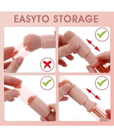 Molain 4-in-1 Portable Makeup Brush Set - Small Travel Lip Highlight Eyeshadow & Foundation Brushes - Mini Face Cosmetic Brushes in Pink - Buy Online on GoSupps.com