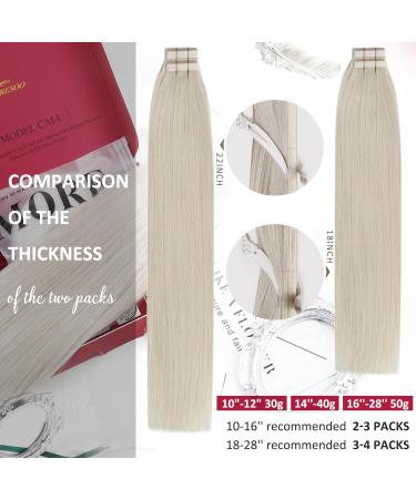 Moresoo Invisible Tape In Extensions - Real Hair Blond #60 30 cm 20 Pieces 30g/pack | Adhesive Invisible Premium Quality - Buy Online on GoSupps.com