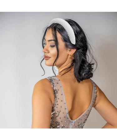 Yission White Pearl Rhinestone Headband for Women - Sparkly Beaded Hairband for Wedding and Special Occasions - Buy Online on GoSupps.com