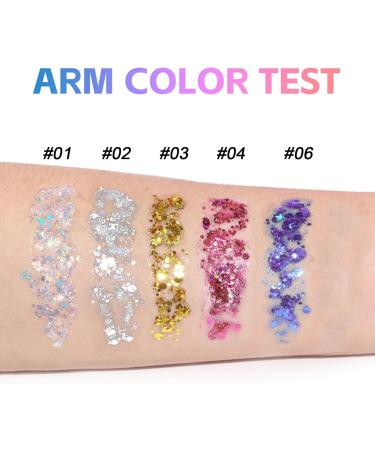  Jutqut Festival Glitter Gel Body Glitter Face Long Life Glitter Body Lip Nail Glitter Makeup Glitter for Masquerade Birthday Party - Buy Online on GoSupps.com