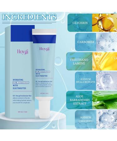 Henjunu Hydrating gel cream 50 g gel moisturizer for face oilfree moisturizer with electrolytes to hydrate balance and smooth the skin - Buy Online on GoSupps.com