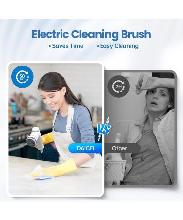 dinio Power Scrubber Upgraded Cordless Electric Scrubber with Short Handle Cleaning Brush with 6 Replacement Parts Brush - Buy Online on GoSupps.com
