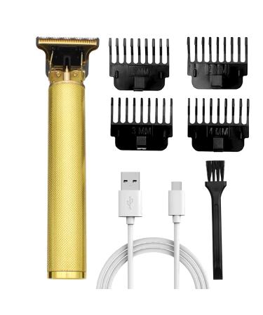 Professional Hair Clippers - Rechargeable and Cordless Hair Clippers Men Gifts for Men - Lithium-Ion Clipper Rinse able Blades Home Hair Cutting (Gold)