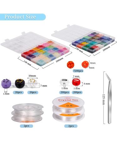 7200Pcs Glass Seed Beads 6/0 Jewelry Making Kit with Alphabet and Smiley Beads - Buy Online on GoSupps.com