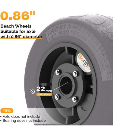 Bonnlo Beach Wheels 9 Replacement Balloon Sand Tires - 2 Pack for Kayak Dolly, Canoe Trolley, Beach Cart, Wagon, Garden Cart, Fishing Cart - 0.86 Diameter Axle Wheels - Buy Online on GoSupps.com