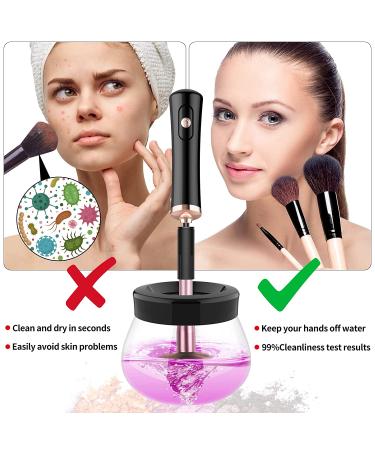 Fesmey Makeup Brush Cleaner Machine - Electric Spinner Dryer with 8 Collars, Black - Buy Online on GoSupps.com