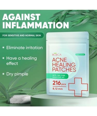Biorica Hydrocolloid Acne Patches - Tea Tree (216 pcs) | Acne Treatment for All Skin Types | Zit Patch for Face - Buy Online on GoSupps.com