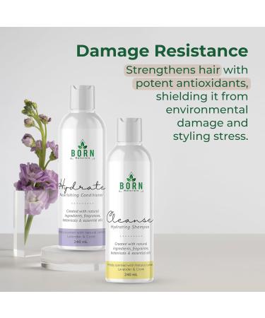 BORN Naturals Shampoo and Conditioner Set for Dry Frizzy Hair - Cleanse & Hydrate Mild Scent Natural Ingredients for Soft Smooth Hair - Suitable for All Hair Types 240 ml Shampoo & Conditioner Set - Buy Online on GoSupps.com