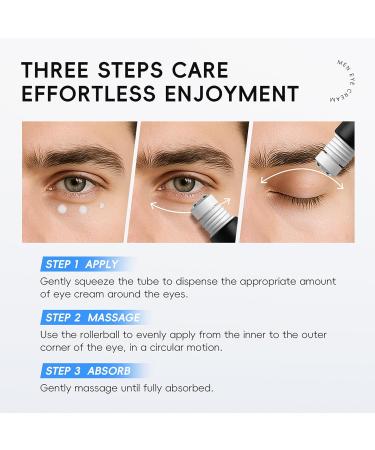 DLZZRS Men Eye Cream Men's Under Eye Cream For Puffy Eyes & Dark Circles Treatment Hydrating Triple-Roller Massage Designed Firming Soften Fine Lines Cooling Stick For Puffiness Reducer 0.71oz. - Buy Online on GoSupps.com
