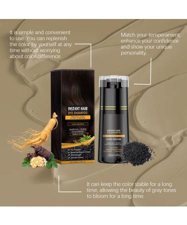 Lorenge Natural Hair Color Shampoo for White Hair Colored Hair Shampoo Hair Dye Shampoo Instant Hair Dye Shampoo Color Shampoo Hair Dye (Brown) - Buy Online on GoSupps.com