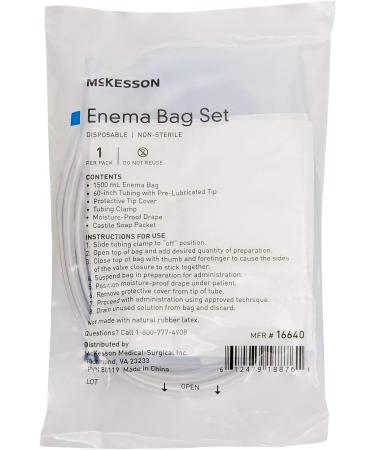 McKesson Enema Bag Set - Non-Sterile Single Use Disposable | 50 Count for International Shipping - Buy Online on GoSupps.com