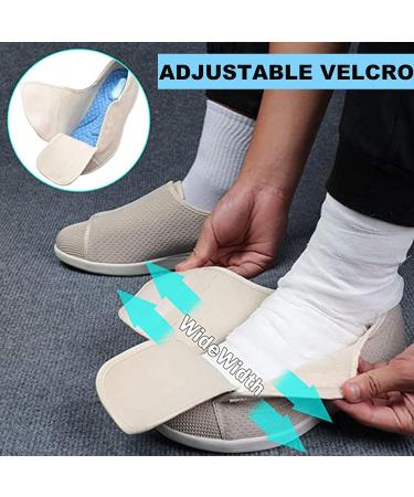 QDCZDQ Men's Edema Diabetic Shoes | Large Size Adjustable Foot Swelling Shoes | Non-Slip Double Insole | Air Cushion Bottom Walking Shoes | Blue Gray - Size 11 US/ 295 CM - Buy Online on GoSupps.com