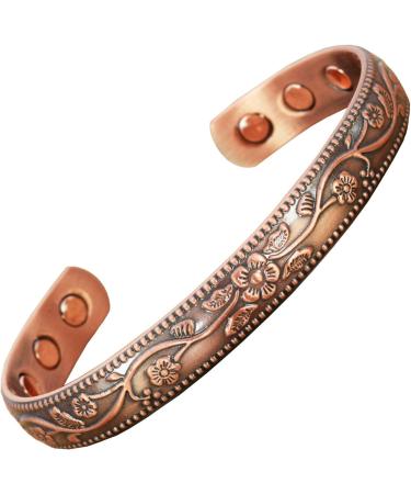 Holistic Magnets Copper Bracelet for Women - Arthritis & Tendinitis Relief - Pure Copper Joint Healing Gift - Adjustable Size S/M (Wrist 15-18cm) - Buy Online on GoSupps.com