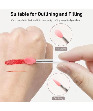 Buy Silicone Lip Brush Set - 15Pc Lipstick Applicator Brushes in White Pink Red | International Shipping Available - Buy Online on GoSupps.com