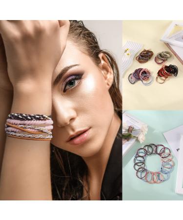 FIRAZIO 52Pcs Boho Hair Ties Bracelet for Women - Colorful Stackable Elastic Ponytail Holders for Thick & Curly Hair - Buy Online on GoSupps.com