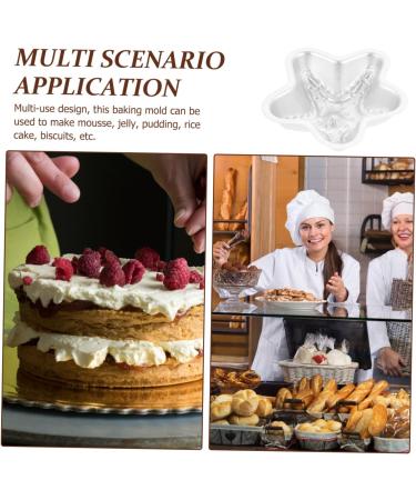 Zerodeko 4pcs Rolls Baking Tool Mold Cake Mold Muffin Mould Cheese Tray Metal Jelly Mold Mousse Non Stick 14X14X4CMx4pcs Silverx4pcs - Buy Online on GoSupps.com