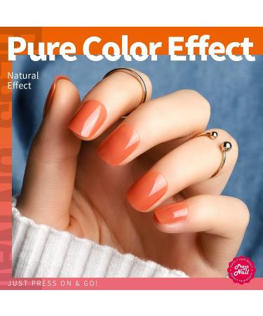 Teenitor Short Square Press On Manicure Nail Kit - 30 Fake Nails, Glorry Finish & Glitters - Hot Cocoa - Buy Online on GoSupps.com