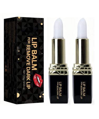 INSEEK Lightening Lip Balm for Dark Lips 2Pcs Lip Lightening Balm for Smokers Long-Lasting Hydration Soften Dry Cracked Dull Lips Gentle Exfoliation Reduce Fine Lines