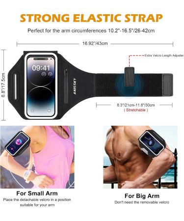 Sports Hardship Headphones Pocket - 3D Cell Phone Bracelet Holder for Running & Jogging | Compatible with iPhone 15/14/12 Pro Max & Samsung Galaxy S22/S21 - Black - Buy Online on GoSupps.com