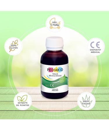 PEDIAKID - Dry & Oily Cough - Exclusive Agave Syrup Formula - Calms Cough - Relieves Throat Irritation - Natural Lemon Flavor - Bottle 125 ml - Buy Online on GoSupps.com