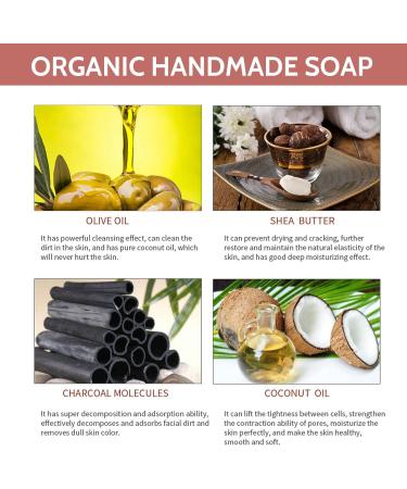 Trendyfave Bamboo Charcoal Soap Bar Oil Control Charcoal Soap Organic Handmade Soap Body Acne Wash Remove Acne Blackheads Dark Spot Natural Bar Soap for Face Body & Hand Soap Bar - Buy Online on GoSupps.com