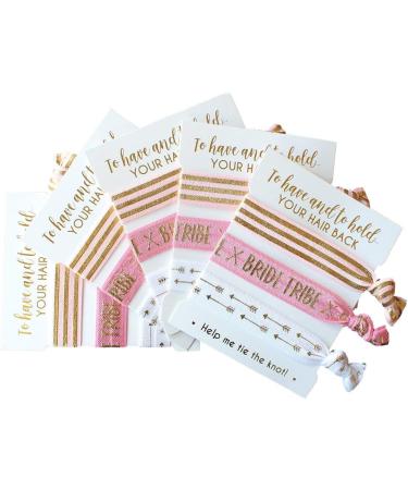 5-Pack Blush & Gold Tribe Hair Tie Cards for Bachelorette Party and Wedding Shower - Bridesmaids Proposal Favors - Buy Online on GoSupps.com