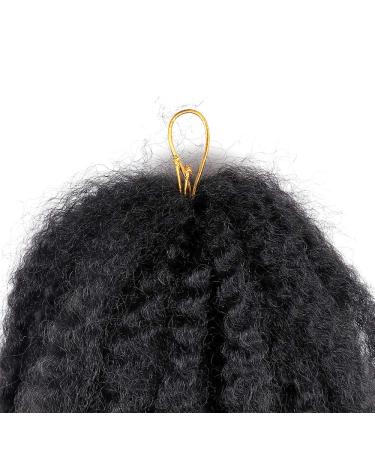 4 Packs Afro Kinky Braiding Hair Extensions - 20 Inch Black Synthetic Twist Crochet Braids - Buy Online on GoSupps.com
