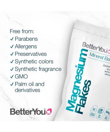 BetterYou Magnesium Flakes 35 oz - Pure & Natural Magnesium Chloride Bath Salt - Buy Online on GoSupps.com
