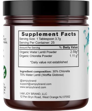Water Lentil Protein Powder | Organic Duckweed with B12 & Chlorella | Sugar-Free Energy Booster | Sustainably Farmed | 100% Recyclable 10oz - Buy Online on GoSupps.com