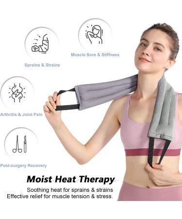 SuzziPad Microwave Heating Pad for Neck, Shoulders, Back, Knee & Ankle Pain Relief - Moist Heat Pack with Handle for Sore Muscles & Joints - Grey - Buy Online on GoSupps.com